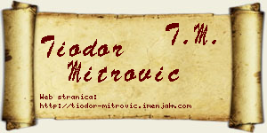 Tiodor Mitrović vizit kartica